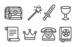 © Svitlana - Fantasy and magic outline icons set – line, wizardry, mystical symbols collection