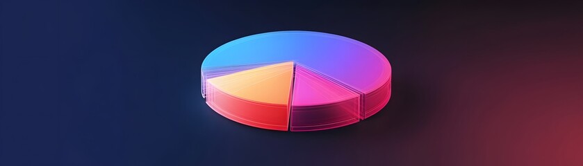 Poster - A vibrant, modern pie chart illustrating data visualization. The chart features bright segments, representing different categories, set against a dark background for contrast.