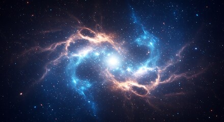 Wall Mural - Luminous Cosmic Vortex Galaxy Swirl
An abstract background of a luminous cosmic vortex swirling with galaxies and stardust in rich blue and black tones, ideal for space-themed wallpapers and futuristi