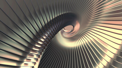 Poster - Gold striped pattern background, 3d lines design, abstract golden wavy background for business presentation.