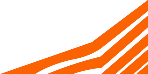 Wave graphic design art with smooth curved lines with volume in orange gradient. vector