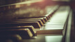 © 余白 - Grand piano keys in close-up, radiating an elegant musical essence