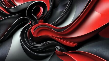 Poster - Intricate swirls of red and black create a mesmerizing abstract experience in dynamic textures and shapes Generative AI