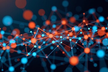 Wall Mural - technology concept background concept of network abstract science geometrical background with connec