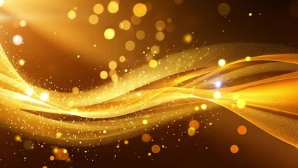 Poster - golden waves of light an abstract design of shimmering backgrounds with sparkling textures and warm 