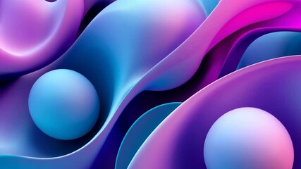 Fototapete - Vibrant waves of color flow harmoniously, creating an abstract masterpiece in shades of blue and pink Generative AI