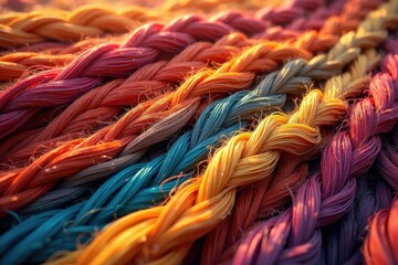 Interwoven natural fibers creating a textile pattern , design, mesh