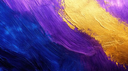 Poster - Abstract movement wallpaper of radiant cobalt, vivid purple, and shimmering gold, sharp textures, high contrast, ultra-high resolution image