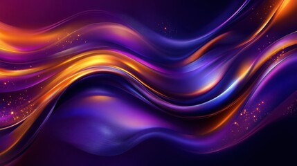 Poster - Abstract swirling wallpaper featuring cobalt and violet waves, accented by shimmering golden highlights, ultra-detailed, crisp high-resolution
