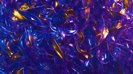 Poster - Sharp-focused abstract wallpaper with twisting ribbons of electric purple, cobalt blue, and radiant gold, high clarity and ultra-high resolution