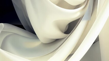 Poster - Exploring the elegant dance of flowing textures and shapes in a serene abstract setting at twilight's embrace Generative AI