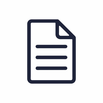 Vector Office Paper Icons Black Silhouettes on White Background.