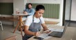 © CineLens25/peopleimages.com - Coffee shop, finance and woman on laptop in cafe for menu items, inventory and order checklist. Restaurant, hospitality and owner on computer with calculator for internet, budget and financial review