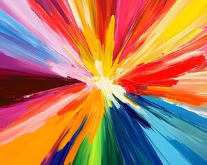 Poster - A vibrant explosion of colors showcasing dynamic brush strokes. This striking abstract art piece radiates energy and creativity, perfect for modern design projects.
