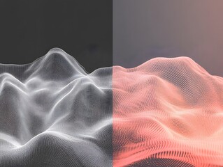Poster - Abstract digital waves in contrasting colors, representing the fusion of technology and creativity in modern design.