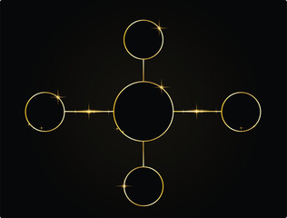 Poster - Black Background Golden Shiny Info Graphic Frames Place for Text. Graphic design elements and resources vector art