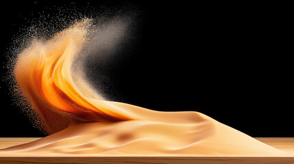 Fototapete - Flowing sand creates dynamic shapes and textures in stillness