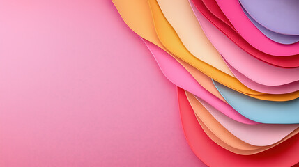 Poster - Colorful layered paper design on a pink background enhances creativity
