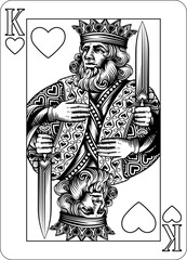 Leinwandbilder - King of Hearts design from a new original deck of playing cards.