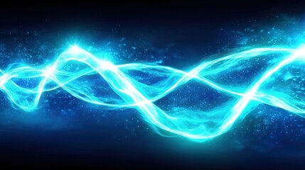 Fototapete - A vibrant abstract blue copyspace background, evoking a sense of innovation for digital technology and medical science