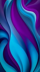 Poster - Vibrant Abstract Waves in Blue and Purple
