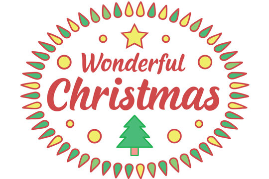  Merry Christmas typography vector illustration.