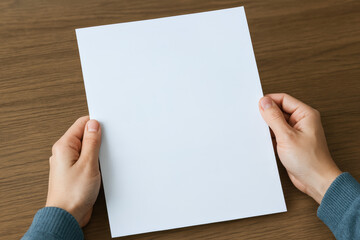 Poster - An individual holds a blank sheet paper emphasizing the potential for creating an effective business strategy and informed decision-making