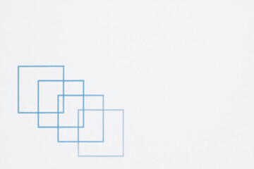 Poster - This minimalist composition uses overlapping flat squares to symbolize harmony and strategic alignment emphasizing business decision and structural growth