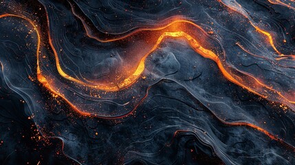 Poster - Grainy noisy poster background dark blue orange gradient background, AI Generative.