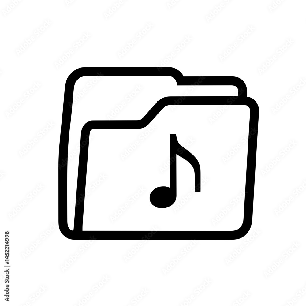 Music Folder Icon for Audio Files Stock Vector | Adobe Stock