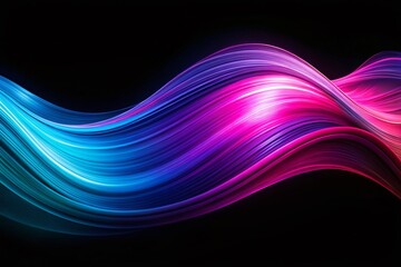 Fototapete - Abstract Gradient Waves: Dark Background, Vibrant Colors, Digital Art