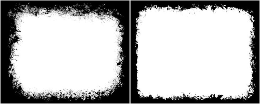 Black Film Border Frame With Light Distress and Scratches Isolated on a Transparent or White Background