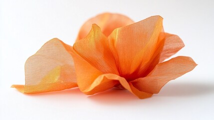 Aufkleber - This captivating orange poppy flower displays its delicate petals gracefully arranged against a soft, bright background, highlighting its vibrant color