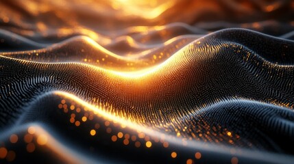 Poster - Abstract digital cosmic wave pattern with glowing center background wallpaper AI generated image