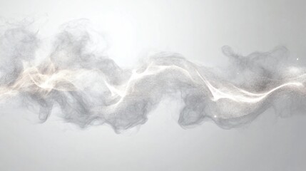 Poster - Fluid Wave Formation Created by Particles Flowing Seamlessly on a Pure White Background Made with Generative AI Technology