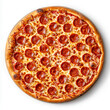 © Taras Vykhopen - Classic pepperoni pizza with detailed cheese and pepperoni on a clean white background