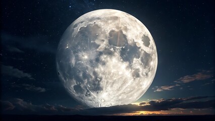full moon over the night