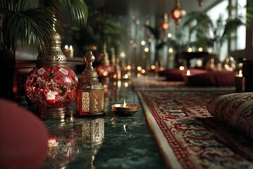 Poster - Greetings for the Islamic New Year of Muharram. Generative Ai