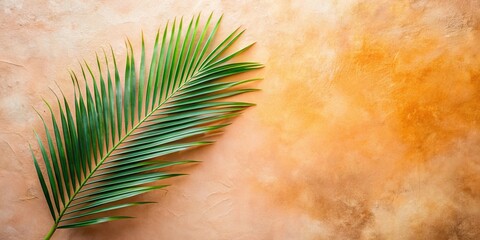 Poster - Peach Fuzzy Background with Palm Leaf - Urban Exploration Photography