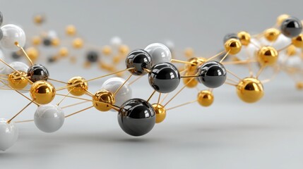 Poster - Colorful molecular structure representing advanced concepts of network-based universal basic asset access and connectivity