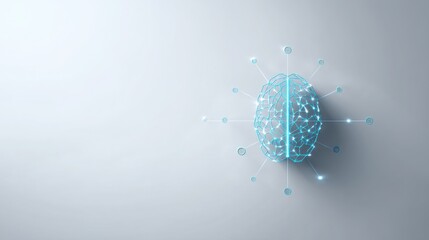 Poster - Intricate representation of a brain connected with lines signifying the concept of neural interfaces for commercial applications