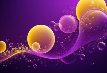 Wall Mural - Close-up of a pile of bubbles floating on a purple background