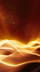 Aufkleber - bright orange abstract wave flowing in soft focus with glowing light streaks on a dark background