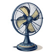 © adobe1 stock - Create a vector illustration of a classic hand fan with extra-bold black strokes, emphasizing intricate details.  Include ornate handle.