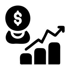 Poster - Investment growth and financial success icon for business and personal finance management concept design isolated on transparent background