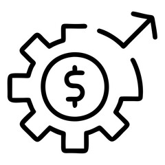 Poster - Financial growth and investment strategy icon with dollar sign and gear for business success and profit isolated on transparent background