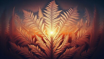 Canvas Print - frost patterns on a window pane at sunrise delicate ice crystals