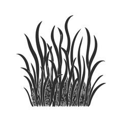 Wall Mural - grass blades silhouette illustration. nature and growth concept isolated vector illustration