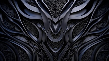 Poster - Intricate abstract design featuring dark flowing shapes and textures, creating a modern aesthetic