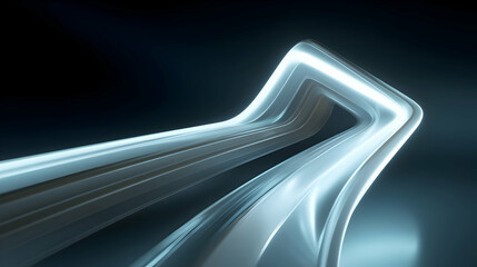 Poster - Silver geometric flow captures the essence of modern abstract art with cool color gradients